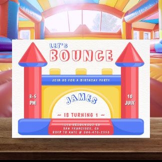 Bounce House Birthday Party Einladung