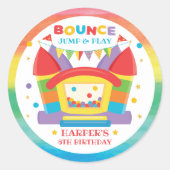Bounce House Birthday Rainbow Runder Aufkleber (Vorderseite)