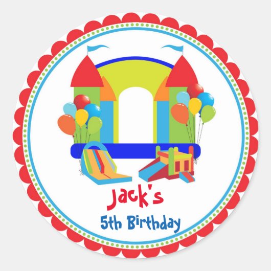 Bounce House Birthday Stickers (Vorderseite)