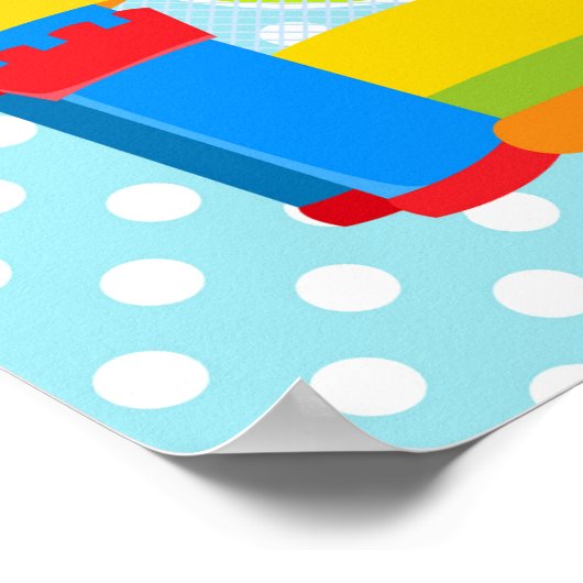 Bounce House Bouncy Castle Birthday Boy Poster (Ecke)