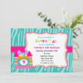 Bounce House Burg Geburtstag Einladungen (Stehend Vorderseite)