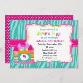 Bounce House Burg Geburtstag Einladungen (Vorne/Hinten)