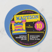 BOUNCE HOUSE CASTLE PRINCESS Geburtstagsparty Einladung (Vorne/Hinten)