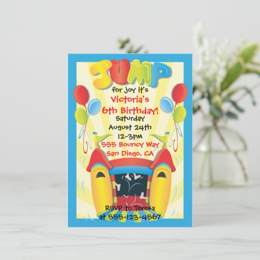 Bounce House Einladung (Stehend Vorderseite)
