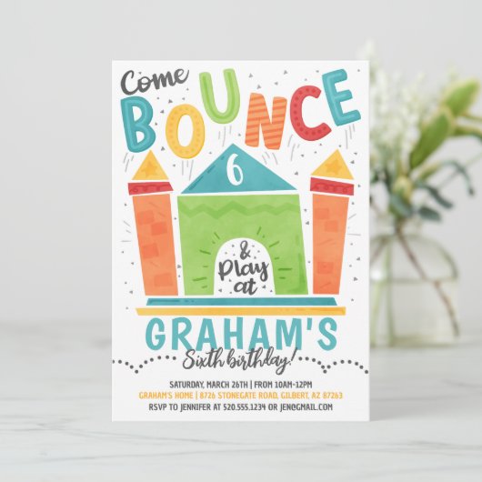 Bounce House Einladung (Stehend Vorderseite)