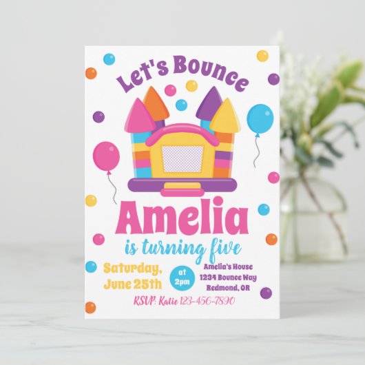 Bounce House Einladung (Stehend Vorderseite)