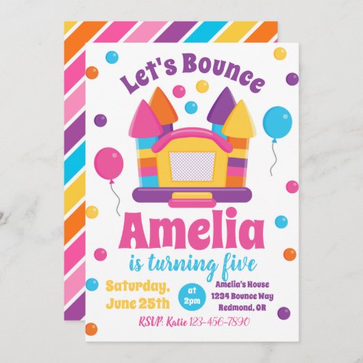 Bounce House Einladung (Vorne/Hinten)