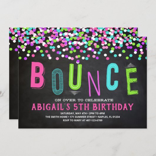 Bounce House Einladung, Bounce House Party Einladung (Vorne/Hinten)