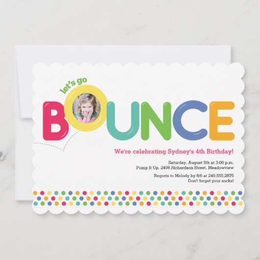 Bounce House Einladung Foto Card Multi (Vorderseite)
