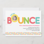 Bounce House Einladung Foto Card Rosa (Vorderseite)