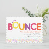 Bounce House Einladung Geburtstag Pink & Orange (Stehend Vorderseite)
