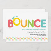 Bounce House Einladung Pink & Aqua (Vorne/Hinten)