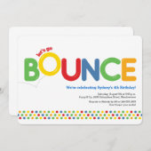 Bounce House Einladung zum Geburtstag Rot & Blau (Vorne/Hinten)