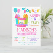 Bounce House Einladungen für Mädchen (Stehend Vorderseite)