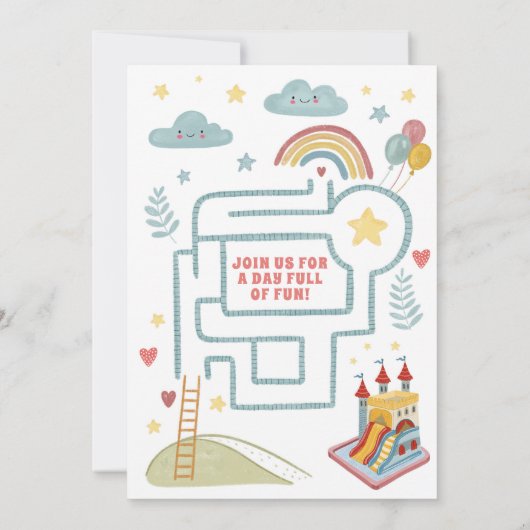 Bounce House Geburtstag Einladung (Rückseite)