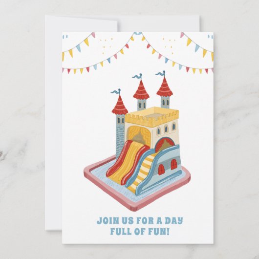 Bounce House, Hallenspielplatz, Spielzone Einladung (Rückseite)