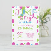 Bounce House Jump Party Trampolin Park Geburtstag Einladung (Stehend Vorderseite)