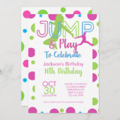 Bounce House Jump Party Trampolin Park Geburtstag Einladung (Vorne/Hinten)