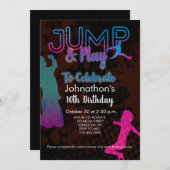 Bounce House Jump Party Trampolin Park Geburtstag Einladung (Vorne/Hinten)