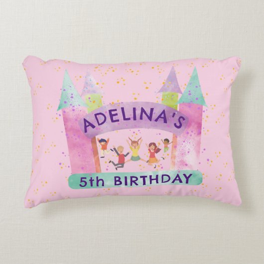 Bounce House Jump Play Gymnastik Kindergeburtstag Dekokissen (Vorderseite)