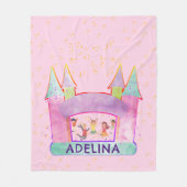 Bounce House Jump Play Gymnastik Kindergeburtstag Fleecedecke (Vorderseite)