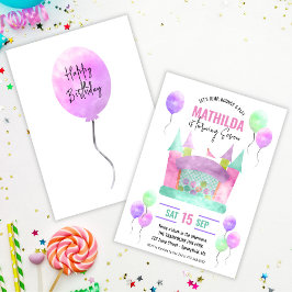 Bounce House Jump Trampolin Girl Geburtstagsparty Einladung