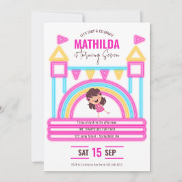 Bounce House Jump Trampolin Party Kindergeburtstag Einladung