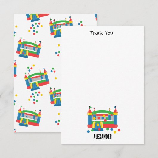 Bounce House Jumping Burg Ball Niedliche Kinder Dankeskarte (Vorne/Hinten)