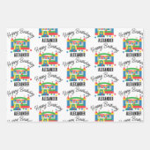Bounce House Jumping Castle Ball Kids Name Geschenkpapier Set (Vorderseite)