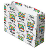 Bounce House Jumping Castle Ball Kids Name Große Geschenktüte (Rückseite Schrägansicht)