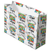 Bounce House Jumping Castle Ball Kids Name Große Geschenktüte (Vorderseite Schrägansicht)