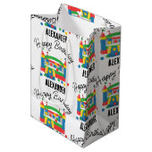 Bounce House Jumping Castle Ball Kids Name Mittlere Geschenktüte (Vorderseite Schrägansicht)