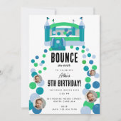 Bounce House Jumping Castle Boys Foto Geburtstag Einladung (Vorderseite)