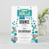 Bounce House Jumping Castle Boys Foto Geburtstag Einladung (Stehend Vorderseite)