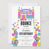 Bounce House Jumping Castle Girls Foto Geburtstag Einladung (Vorderseite)