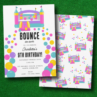 Bounce House Jumping Castle Girls Geburtstagsparty Einladung