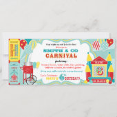 Bounce House Karneval Geburtstag Einladung (Rückseite)