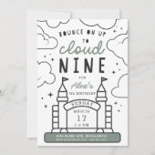 Bounce House Kids 9. Geburtstagsparty Einladung (Vorderseite)