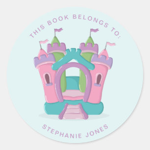 Bounce House Party Dieses Buch gehört Runder Aufkleber