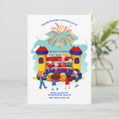 Bounce House Party Einladung (Stehend Vorderseite)