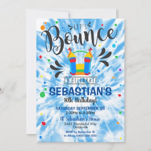 Bounce House Party Einladung Boy Jumping Castle (Vorderseite)