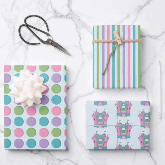 Bounce House Party Geschenkpapier Set (Vorderseite)