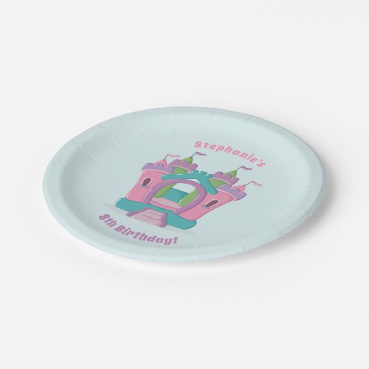 Bounce House Party Pappteller (Schrägansicht)