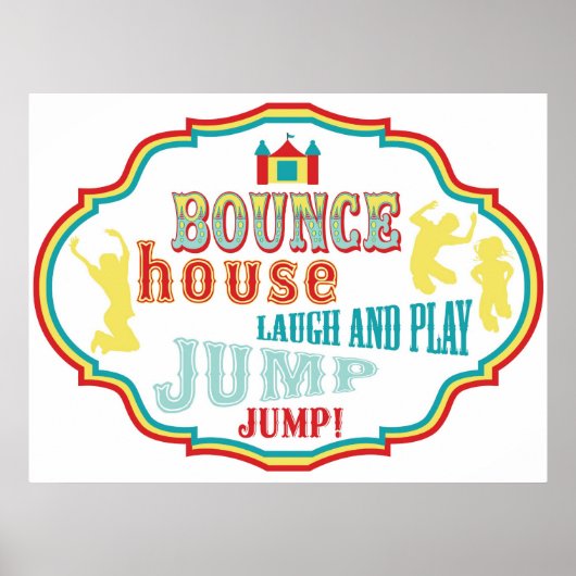 Bounce House Sign Carnival Circus Geburtstag Poster (Vorne)