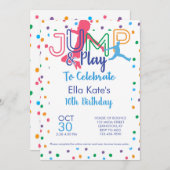 Bounce House Trampoline Jump Geburtstag Party Invi Einladung (Vorne/Hinten)