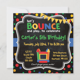 Bounce House und Inflatables zum Geburtstag Einlad Einladung