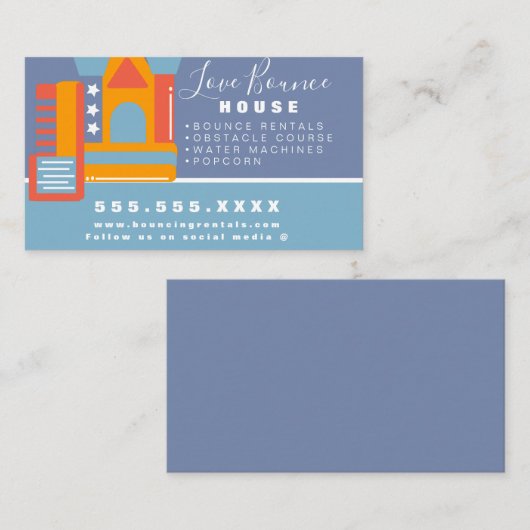 Bounce Inflatables House Party Carnival Rentals Visitenkarte (Vorne/Hinten)
