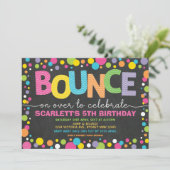Bounce Jump Trampolin Party Geburtstagskind Einladung (Stehend Vorderseite)