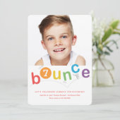 Bounce modernes Kindergeburtstag Party Einladung (Stehend Vorderseite)