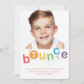 Bounce modernes Kindergeburtstag Party Einladung (Vorderseite)